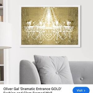 Oliver Gal Artistic Card with Gold and Blue Accents